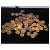 Lot of 1957 wheat pennies
