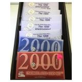 5- 1998 & 2- 2000 uncirculated Coin Sets