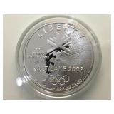 2002 Olympic Winters Games Proof Silver Dollar w/