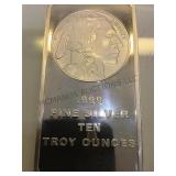 10 oz. .999/fine silver Buffalo Bar