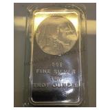 10 oz. .999 fine silver Buffalo Bar