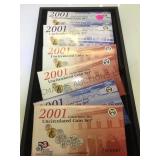 5- 2001 US MINT UNCIRCULATED COIN SETS