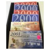 2- 2000 & 2- 2001 US MINT UNCIRCULATED COIN SETS