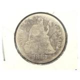 1887 Seated Liberty Dime