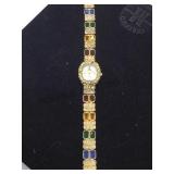 Faberge ladies quartz watch, w/ rhinestone band