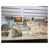 Lot incl. stamps, postcards, autographed photo