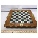 Asian style chess set with resin pieces missing