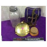 Collectible inc brass Mexico ashtray, Hazel Atlas