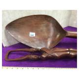 Huge carved wood fork & knife set, figural,