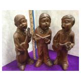 Set 3 carved wood figures, singers ,approx 16
