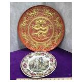 Bayreuth Napoleon plate, Chinese lacquered 15 in