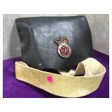 Vintage British leather couriers bag, brass