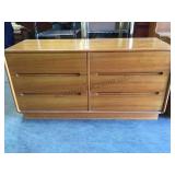 Mid century teak wood 6 drawer dresser.