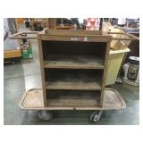 Metal rolling cleaning service cart.      
Local
