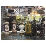 7 table lamps, no shades.           Local