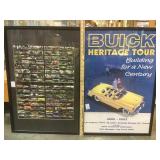 Framed classic cars print & Buick advert framed.