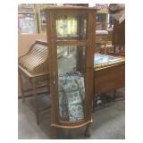 Vintage locking lighted display w/ etched convex