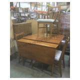 Vintage Bassett wood table w/ drop down leaves &