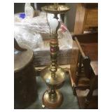 Brass hookah converted to lamp, no shade, 42inch