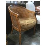 Vintage wood & rattan barrel chair.       
Local