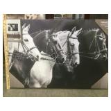 Rhinestone horse print on canvas.        
Local