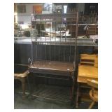 Metal bakers rack w/ wine storage.