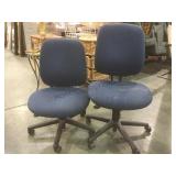 2 rolling adjustable office chairs.       
Local