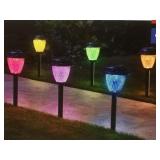 6 customizable color solar garden lights #91994.