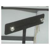 18k white gold earrings/ diamonds .95 ct. w/