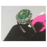 18k gold emerald & diamond ring, size 6, 2.65 ct