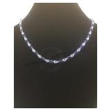 14 k white gold cast & assembled sapphire &