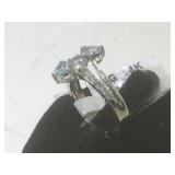 14k Gold Aquamarine & diamond ring,aquamarine