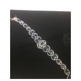Silver & sapphire & diamond bracelet, 24.48 ct