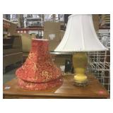 Small table lamp w/ shade & 2 extra lamp shades.