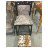 Upholstered stool w/ small ottoman.     
Local