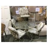Glass top patio table with 4 chairs local pickup
