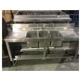 Stainless steel NSF 3-compartment sink missing