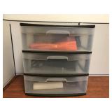 Sterilite 3 Drawer Plastic Container