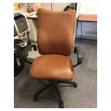 Brown Leather Rolling Office Chair