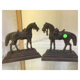 Pair of antique cast iron horse doorstops 8