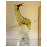 Large handmade glass deer statue possible murano