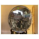 Vintage metal framed mirrored tray 14 inch