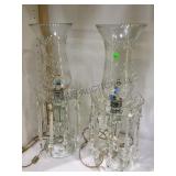 Vintage glass table lamps with glass shades and