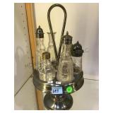 Meriden Silverplate Co. cruet set 15 inches tall