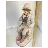 Antique  bisque man with stein, Approx 12 in H,