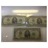 2- 1963-A & 1974 $5 Federal Reserve Notes