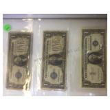 1928, 1928-B & 1957B $1 silver certificates