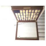 Display case w/ 43 bronze presidential ingots,