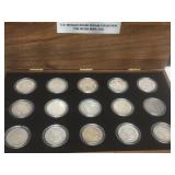 US MORGAN SILVER DOLLAR COLLECTION W/ case, 15 x
