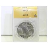 1924 Silver Peace Dollar, cased